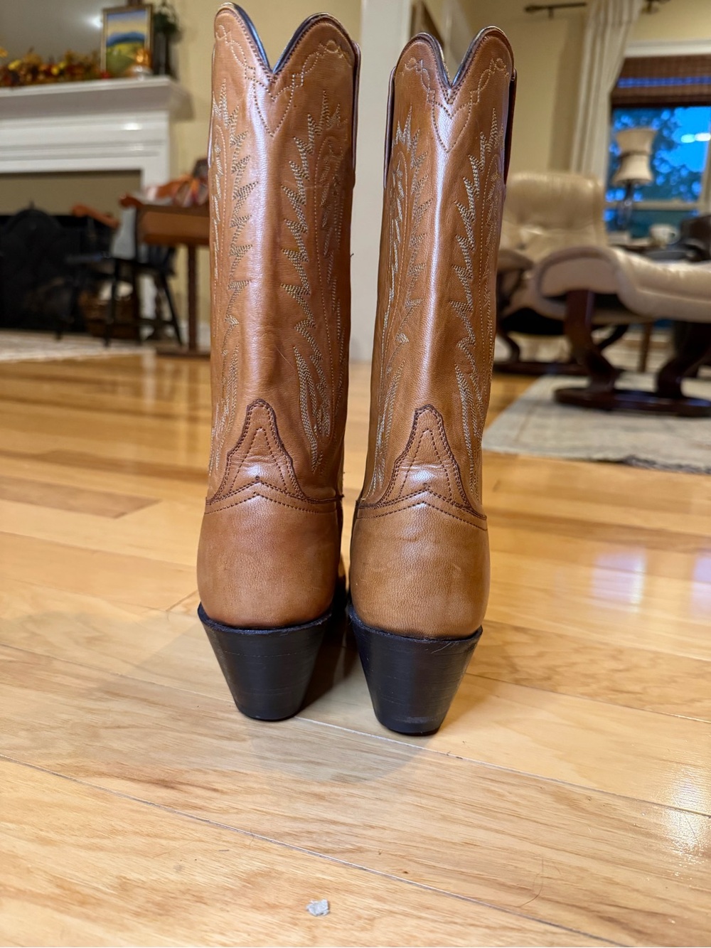 Lucchese Handmade Tan Leather Western Cowboy Boots Women’s Size 7A H3430 - Picture 9 of 16